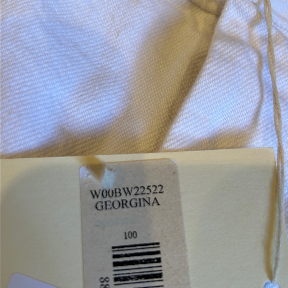 NWT Mara Hoffman Georgina white wide Straight Leg Jeans Size 10-12 - Picture 11 of 13